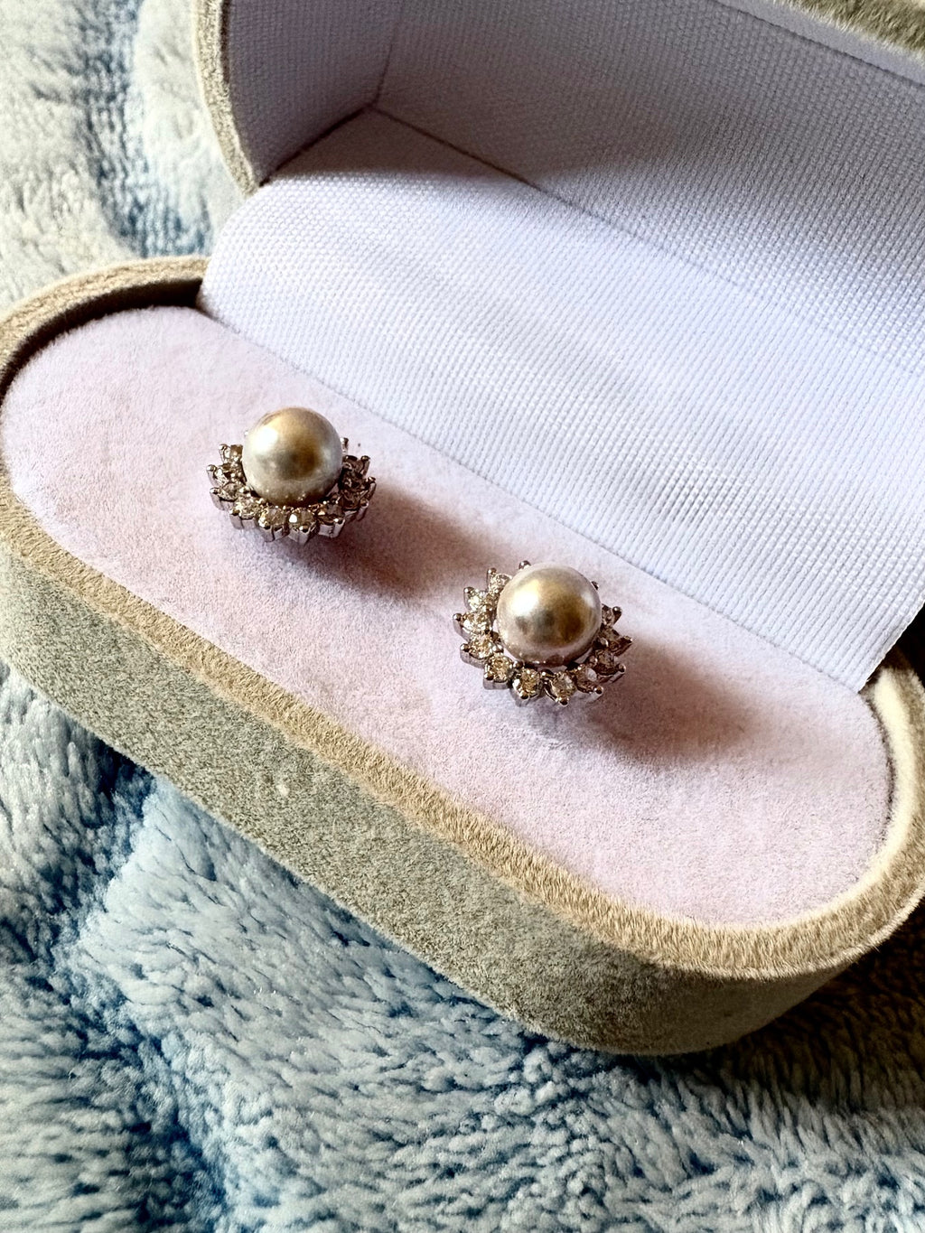 Seawater Pearl Halo Earrings