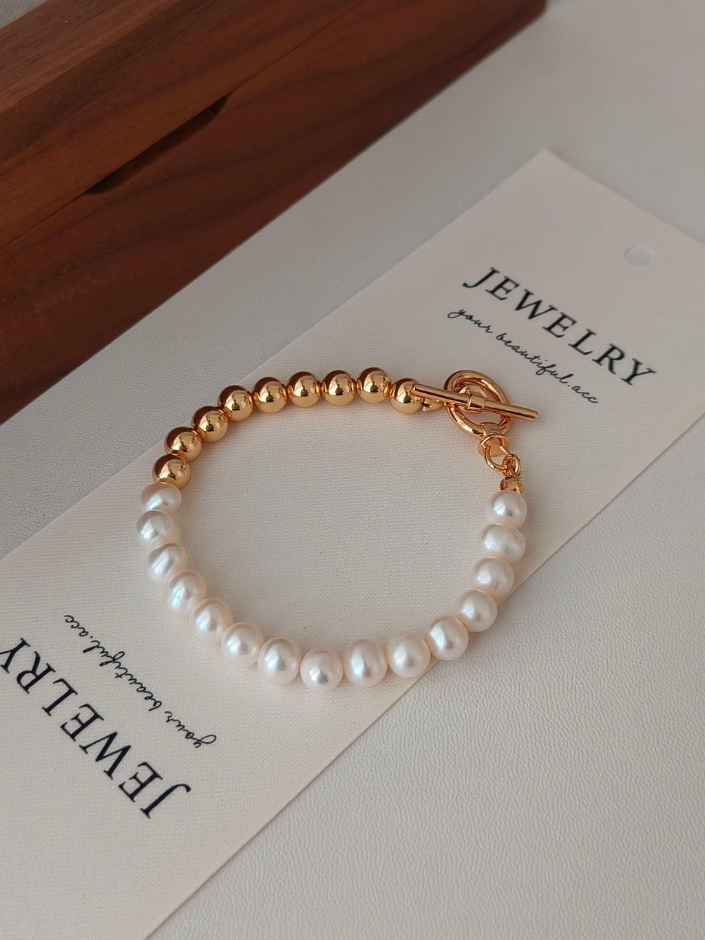 S925 18K Gold Plated Natural Pearl Bracelet